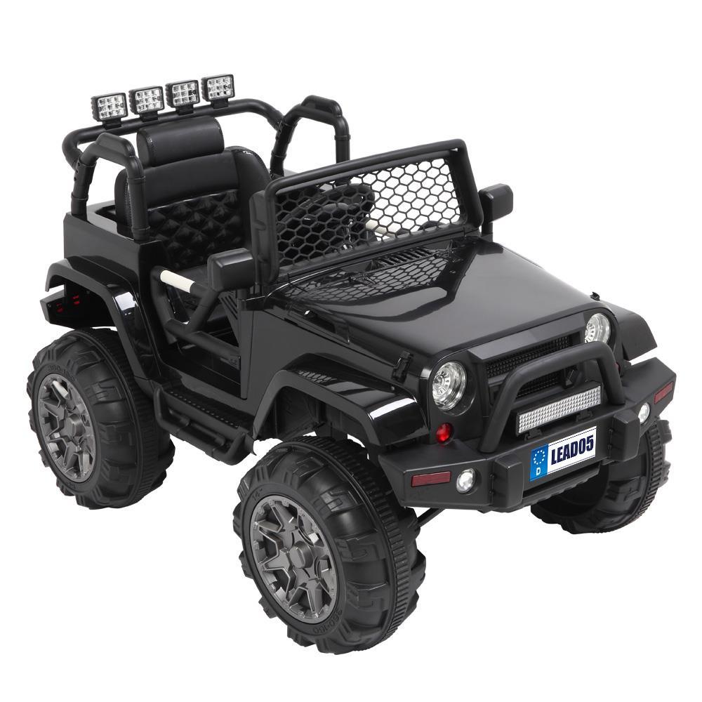 Ktaxon Extra Larger Ride On Truck, 12V Battery Electric Kids Toddler Motorized Vehicles Toy Car w/ Remote Control, 3 Speeds, Spring Suspension, Seat Belts, LED Lights and Realistic Horns (Black)