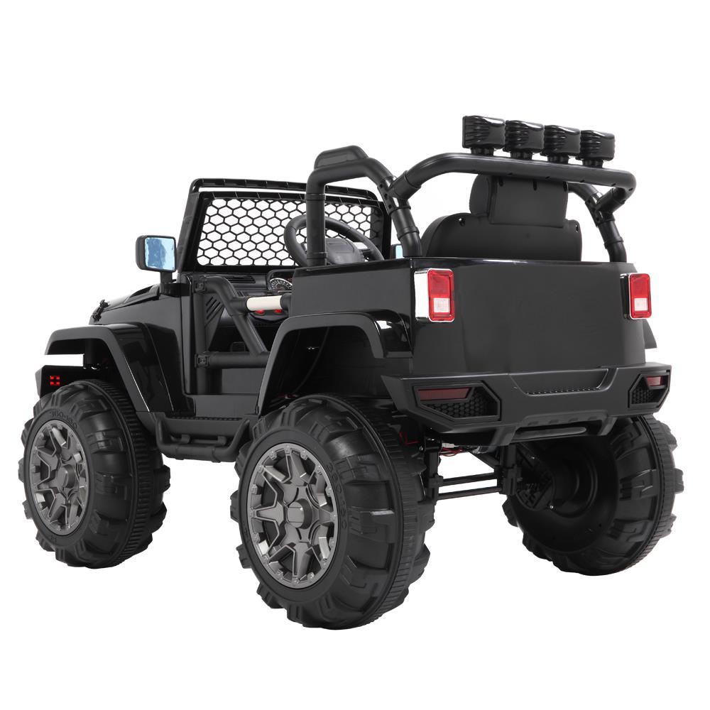 Ktaxon Extra Larger Ride On Truck, 12V Battery Electric Kids Toddler Motorized Vehicles Toy Car w/ Remote Control, 3 Speeds, Spring Suspension, Seat Belts, LED Lights and Realistic Horns (Black)