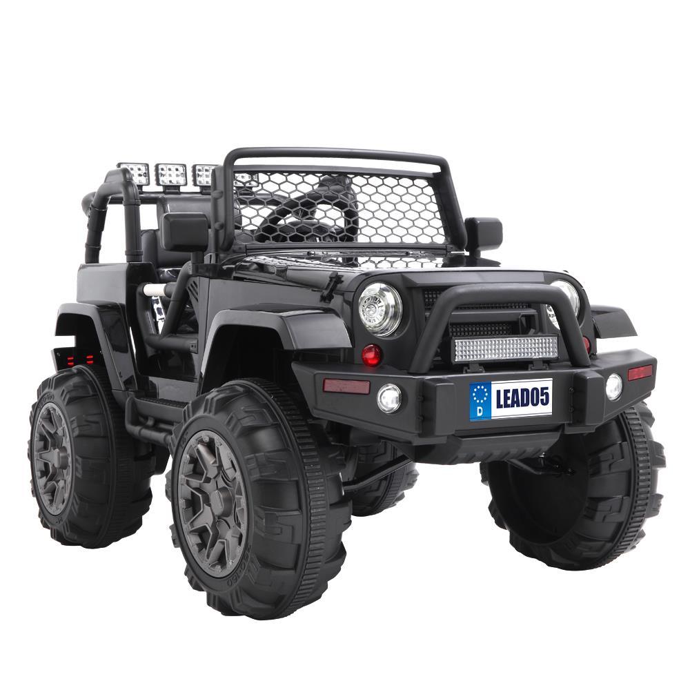 Ktaxon Extra Larger Ride On Truck, 12V Battery Electric Kids Toddler Motorized Vehicles Toy Car w/ Remote Control, 3 Speeds, Spring Suspension, Seat Belts, LED Lights and Realistic Horns (Black)