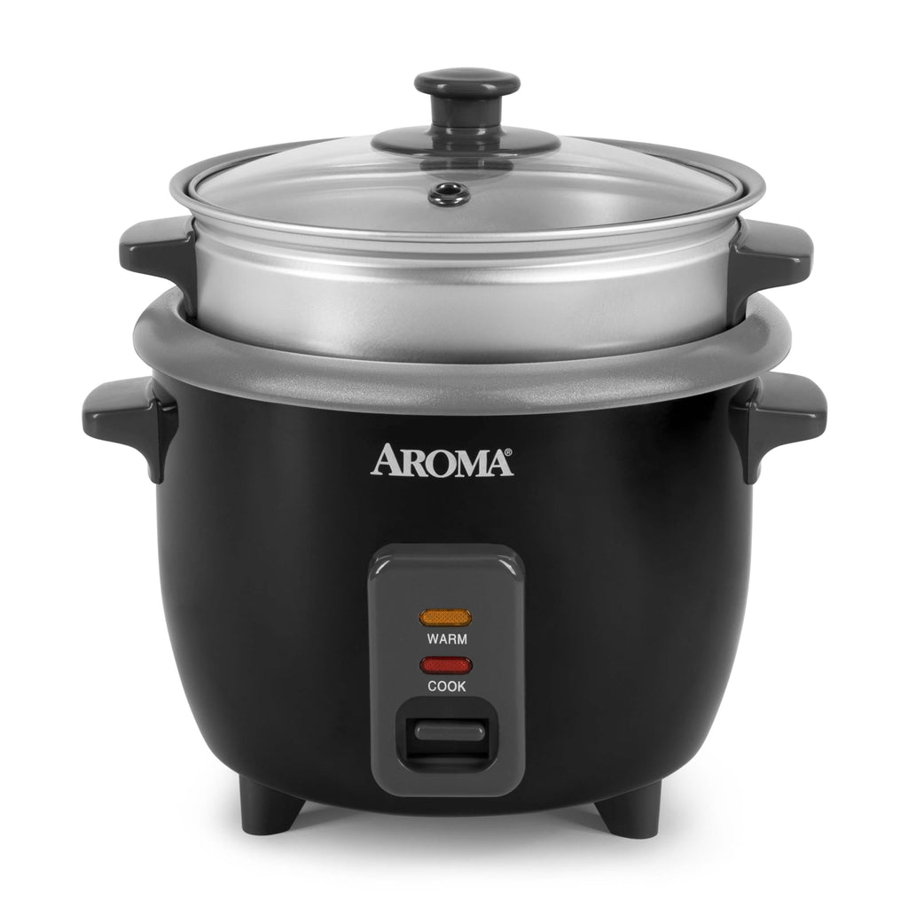 Housewares ARC-363-1NGB 3 Uncooked/6 Cups Cooked Rice Cooker, Steamer, Multicooker, 2-6 cups, Black