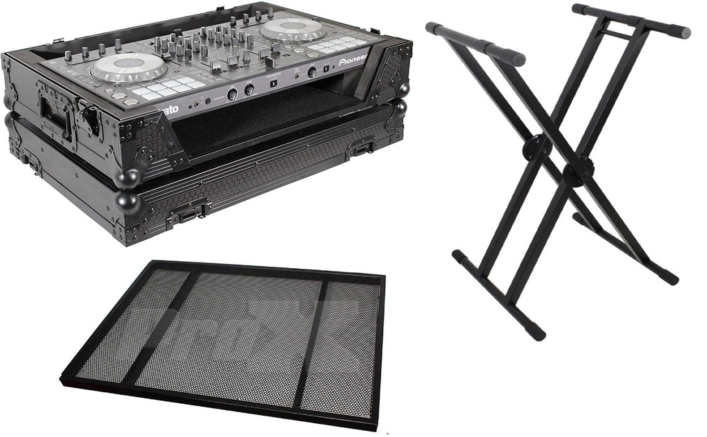 Set ofBL Flight Case for Pioneer DJ and Denon, Double DJ Coffin Keyboard Stand , and Keyboard Stand Table