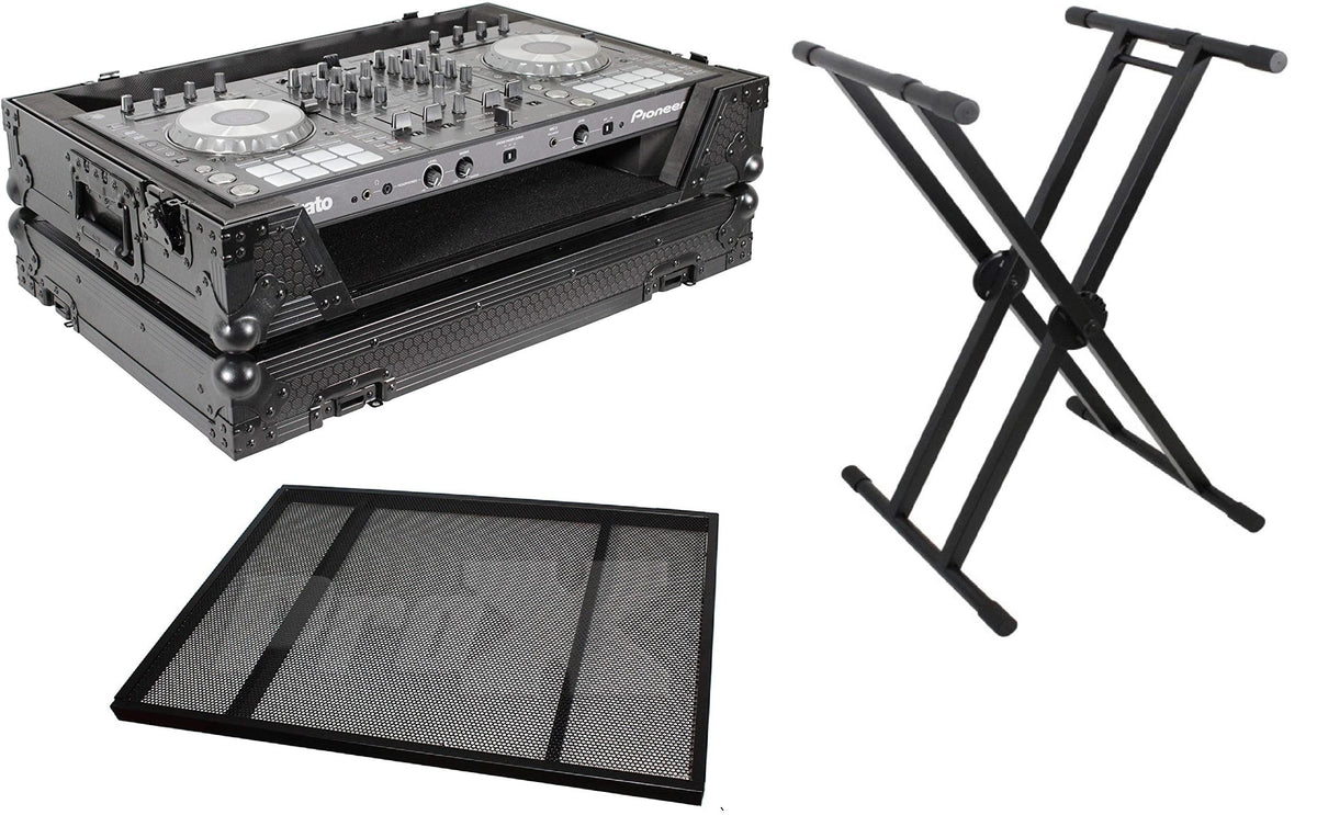 Set ofBL Flight Case for Pioneer DJ and Denon, Double DJ Coffin Keyboard Stand , and Keyboard Stand Table