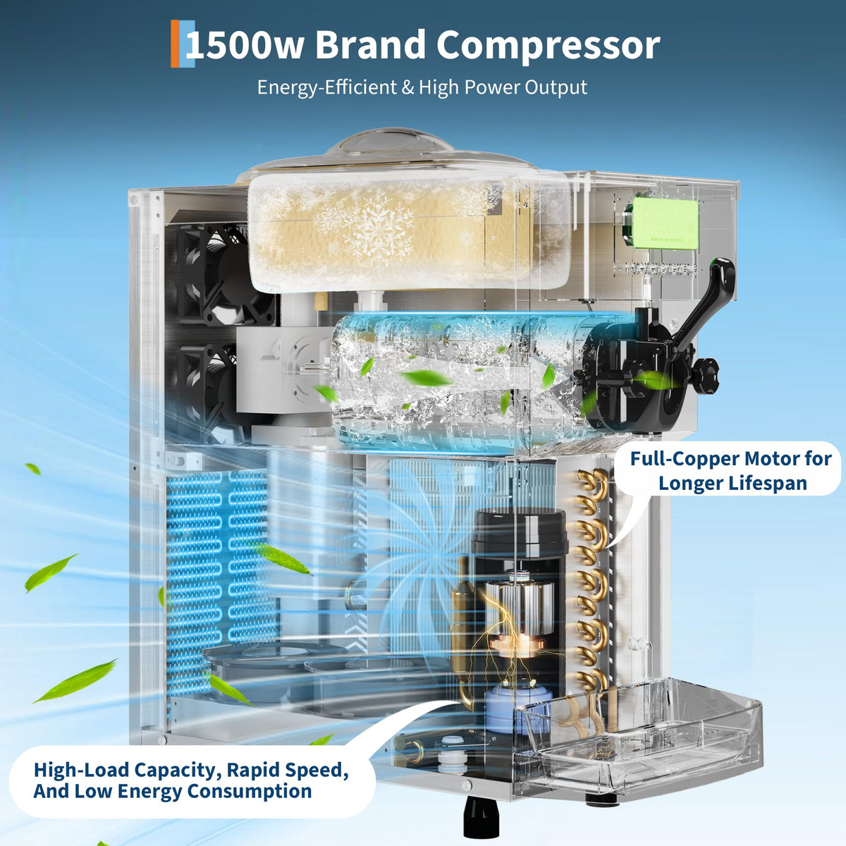 1 Flavor Commercial Soft Ice Cream Machine, 1500W Ice Cream Maker Commercial with Self-Cleaning, Easy Operate, 5.3-7.4 gal/h High Productivity for Home Snack Bar, 115V