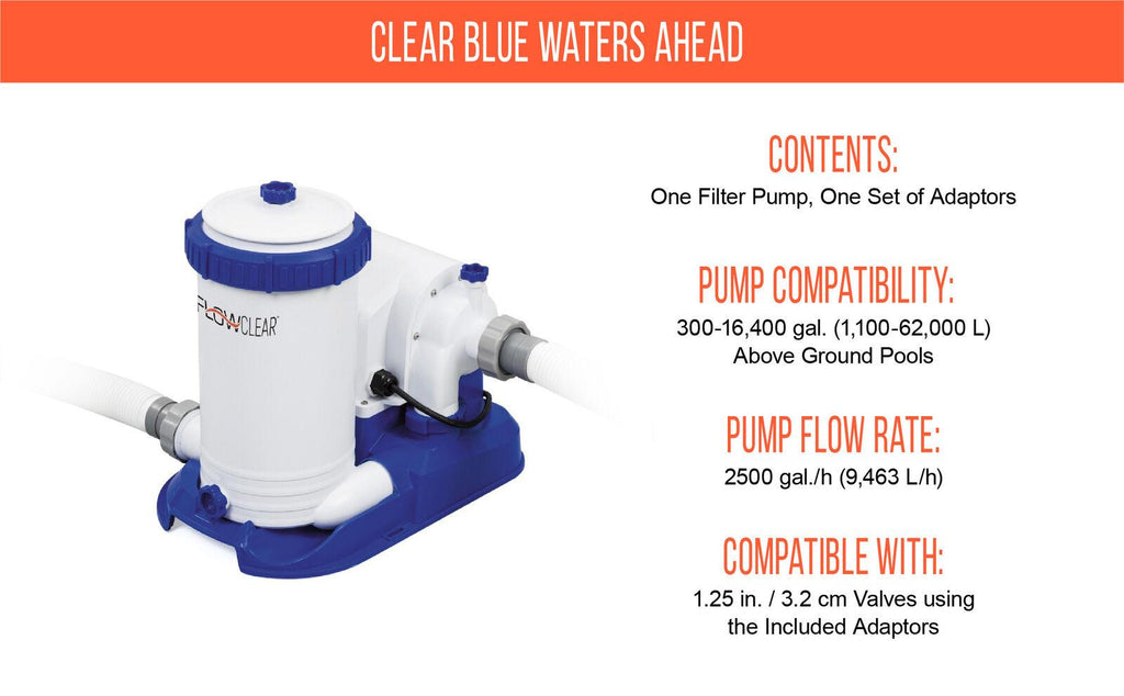 high quality 2500 gph easy set above ground swimming pool pump filter  58392e