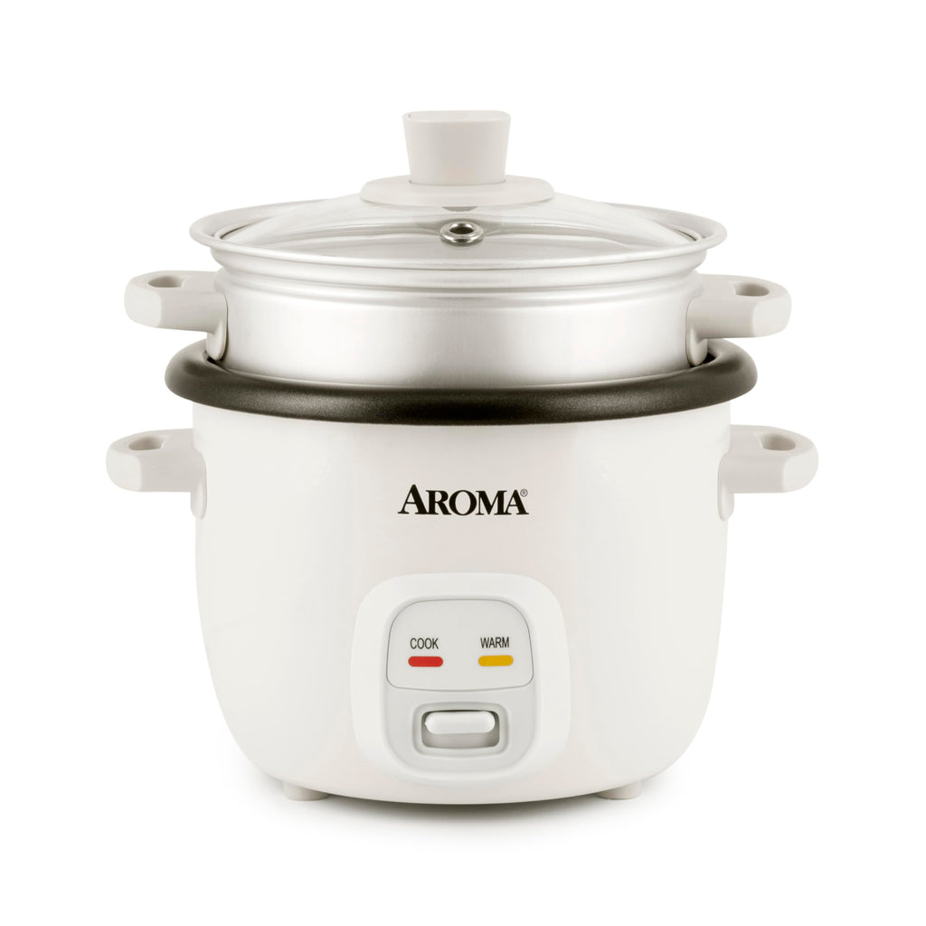 Rice Cooker, 2-Cup (Uncooked) / 4-Cup (Cooked), Steamer, Grain Cooker, Soup Maker, Oatmeal Cooker, Auto Keep Warm, 1 Qt, White, ARC-302-1NG