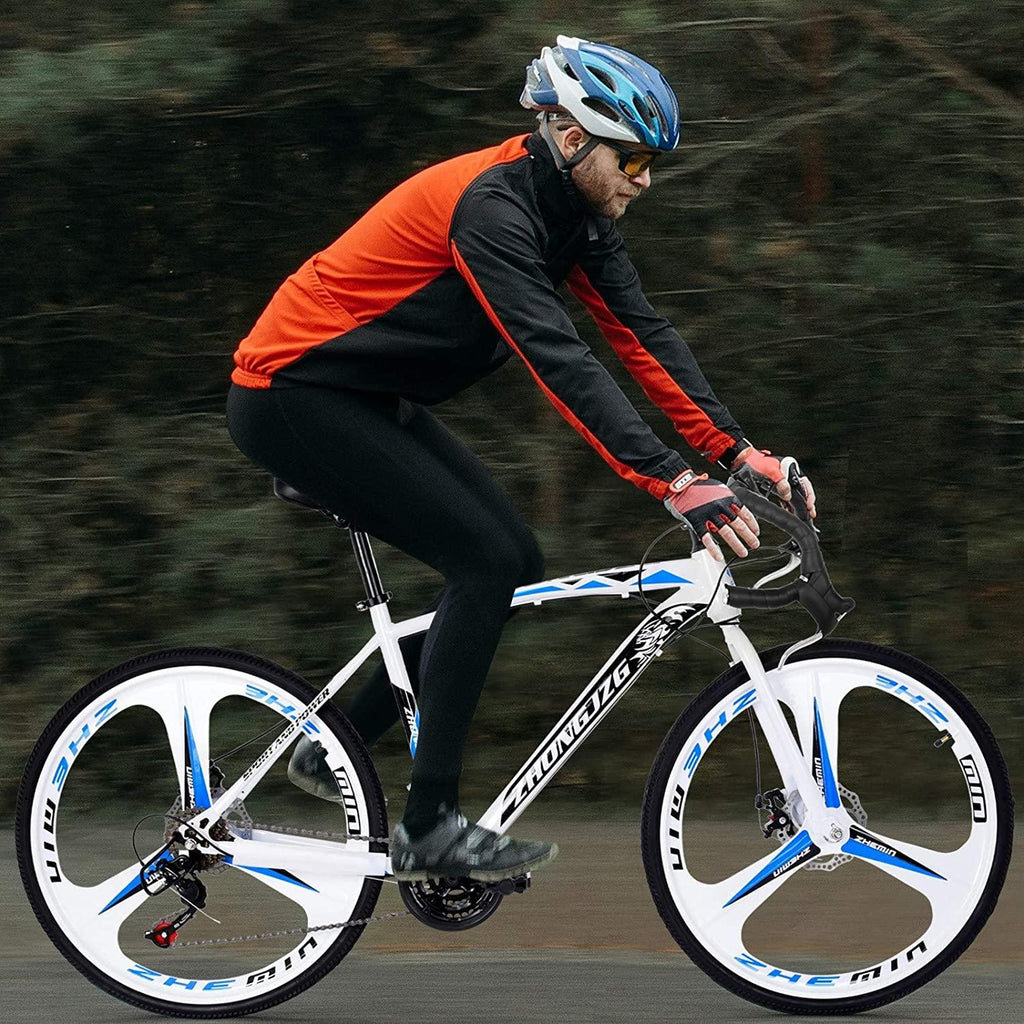 26" Road Bike,21 Speed Bicycles with Double Suspension/s Derailleur/MTB,High Carbon Steel Bicicleta for Man Women