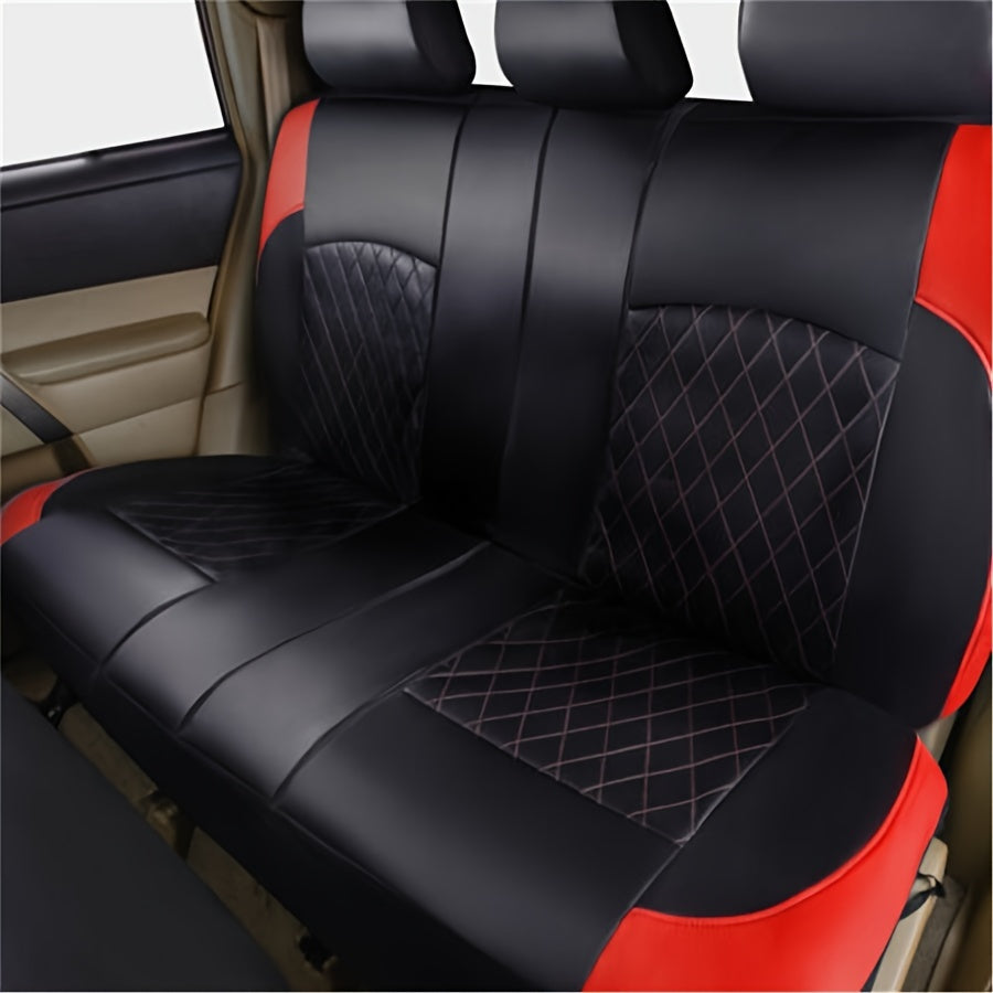 All Season PU Leather Universal Car Seat Cover Set Full Surrounded Cushion Protector Pad Anti-Scratch Fit Sedan Suv Pick-up Seat