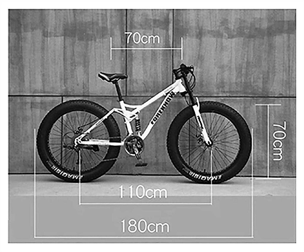 CHICAI Adult High-Carbon Beach Snow Fat Bike Mountain Cross-Country Steel Ultra-Wide Tire Sports Bike 21-30speed Low-Speed Racing Student Bike 26-inch (Size : 27-Speed)