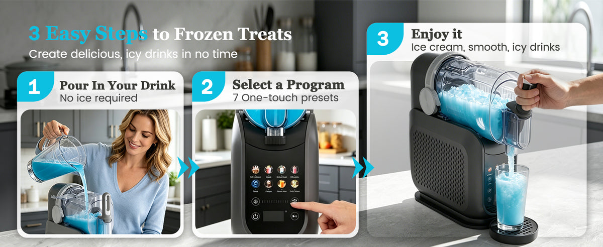 88oz Slushie Machine & Soft Serve Ice Cream Maker | No Ice Needed, Self-Cleaning, Frozen Drink Machine for Ice Cream, Margaritas, Frappés, Milk Shake, Frozen Juice, Frappé
