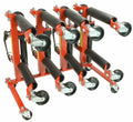 (4) Dragway Tools 12" Hydraulic Wheel Dolly 1500 lb Foot Pump Jack Lift & Stand