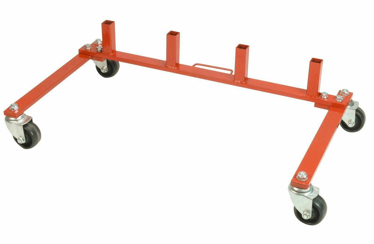 (4) Dragway Tools 12" Hydraulic Wheel Dolly 1500 lb Foot Pump Jack Lift & Stand