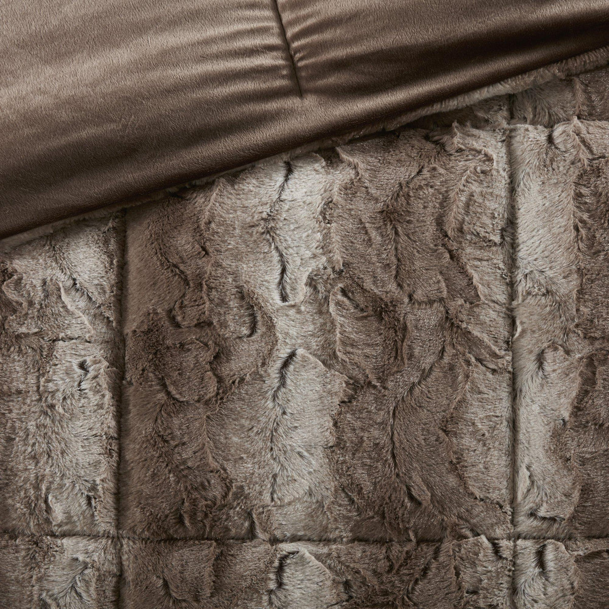 Gracie Mills Zuri Faux Fur Comforter Set Chocolate Full/Queen - MP10-3074