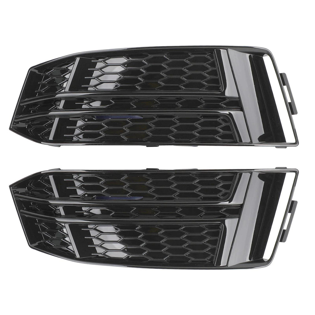 Black Front Fog Light Cover fit AUDI A4 B9 S-LINE 2016-2023 Bumper Grille Generic