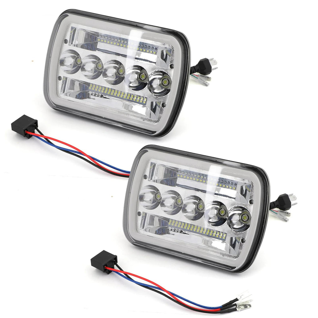 Pair 7x6"LED Headlight Hi/Lo Beam DRL For Chevy Express Cargo Van 1500 2500 3500 Generic