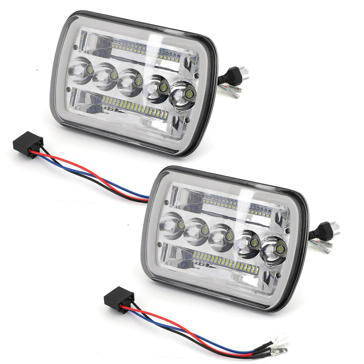 Pair 7x6"LED Headlight Hi/Lo Beam DRL For Chevy Express Cargo Van 1500 2500 3500 Generic