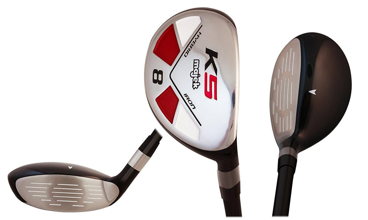 Majek Men's Golf All Hybrid Complete Full Set, which Includes: #4, 5, 6, 7, 8, 9, PW Senior Flex Right Handed Utility “A” Flex Club