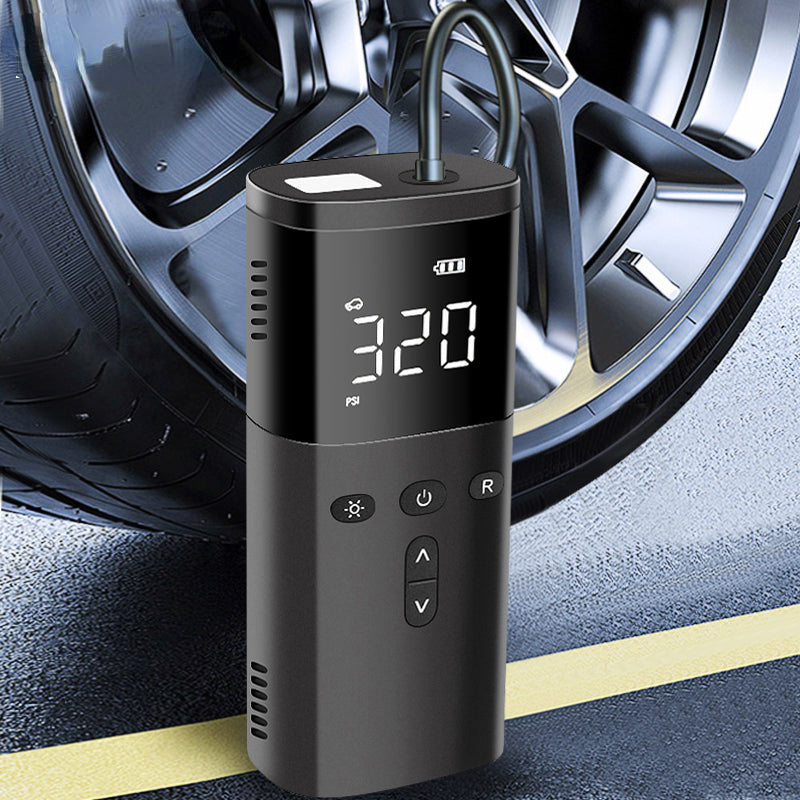 Rechargeable Wireless Air Compressor: Inflate Your Car Tires Anywhere With LED Lamp & Power Bank Function!