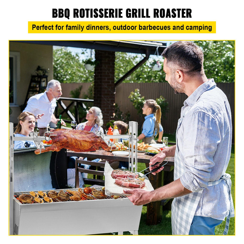 42'' 88Lbs  Lamb Roaster Rotisserie Spit 25W BBQ Trotter Pig Goat