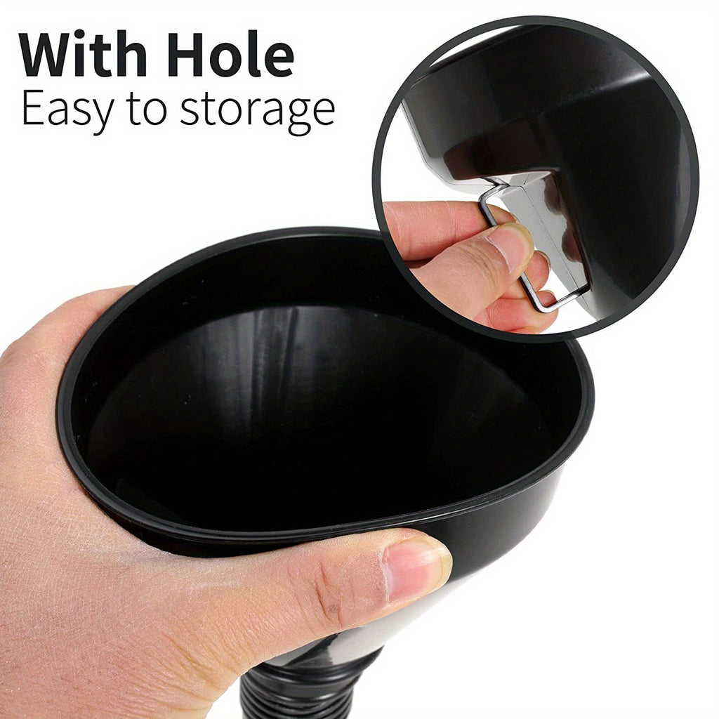 Flexible Automotive Fuel Funnel: Spill-Proof Refueling & Oil Changing Tool with Wide Mouth & Handle
