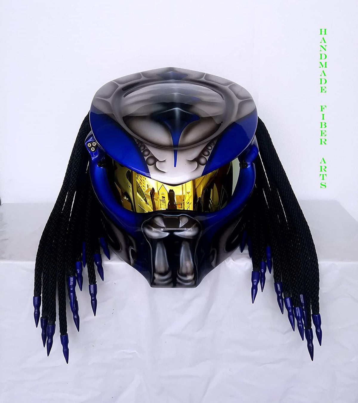 Helmet Art Thai HAT 111 Blue Custom Predator Motorcycle Helmet …