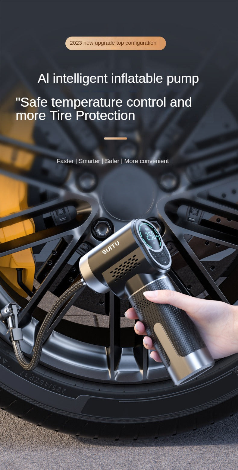 150PSI Handheld Air Compressor Electric Wireless Portable Tire Inflator Pump Digital Display LED Emergency Light Automatic Tire Inflator Equipment Car