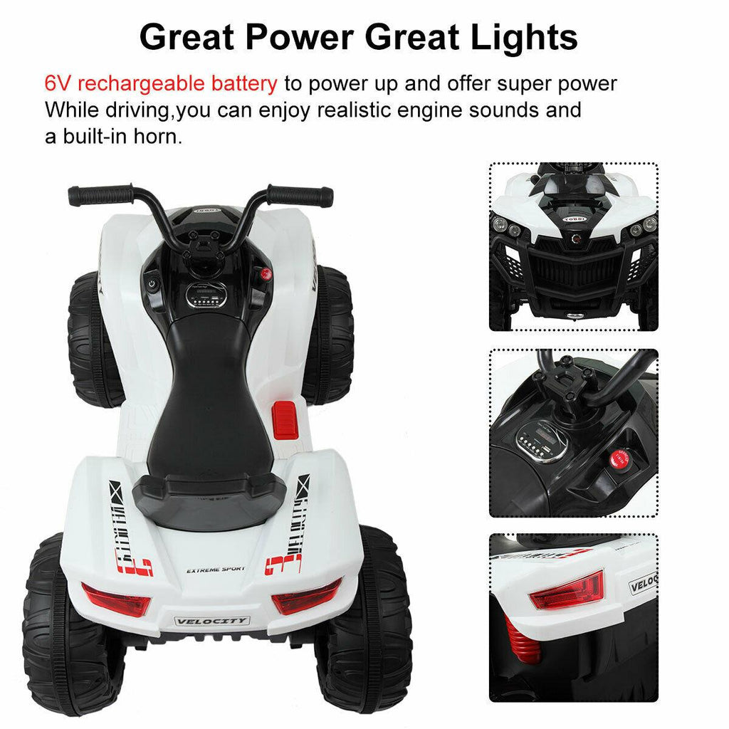 Topcobe Electric Car for Kids, 6V Kids Ride On Toys for Girls Boy, Battery Powered Car W/ MP3 Double Drive Motor, Gift