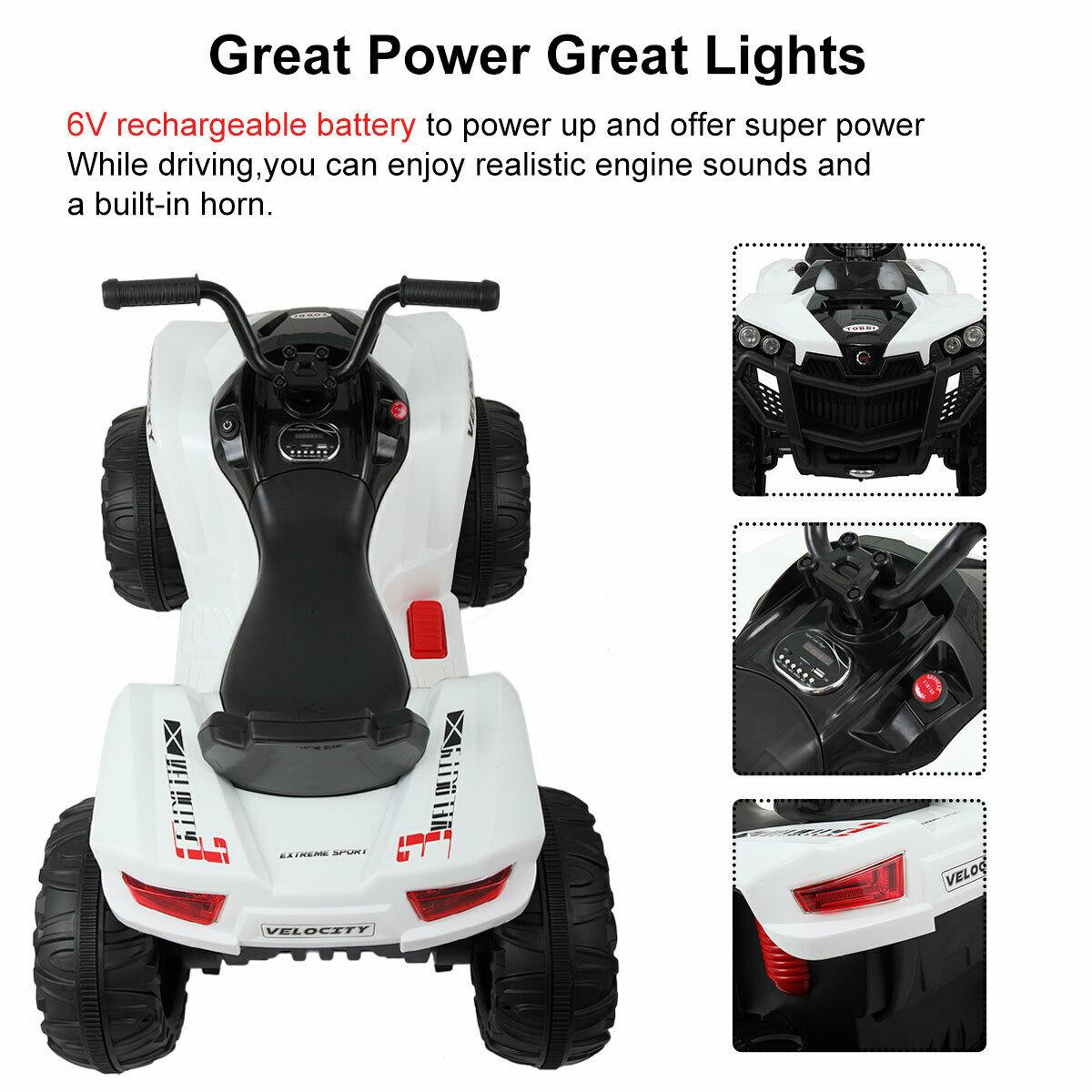 Topcobe Electric Car for Kids, 6V Kids Ride On Toys for Girls Boy, Battery Powered Car W/ MP3 Double Drive Motor, Gift