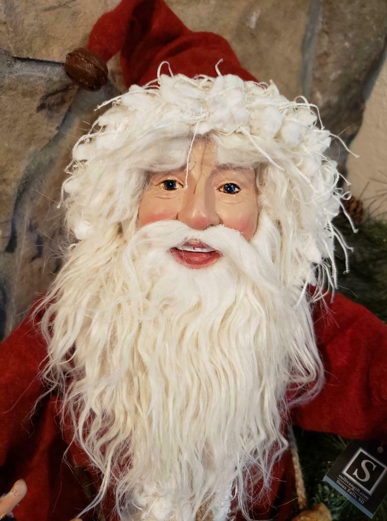 NWT Lar28" Santa  with Toy Bag &amp; Lantern Christmas Figure Display Prop