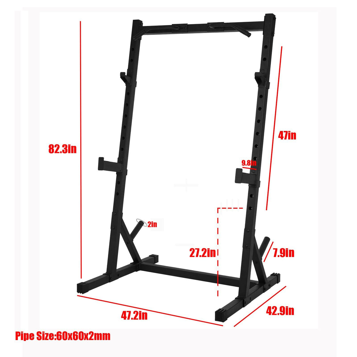 Adjustable Half-frame Power CaSquat Rack Impregnation Station